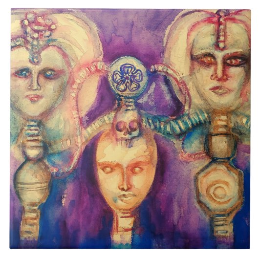 Carreau THRONE DE L'AquarELLE DE SILICONE (Devant)