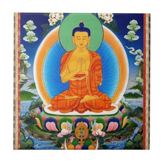Carreau Tibétain Thangka Prabhutaratna Bouddha (Devant)