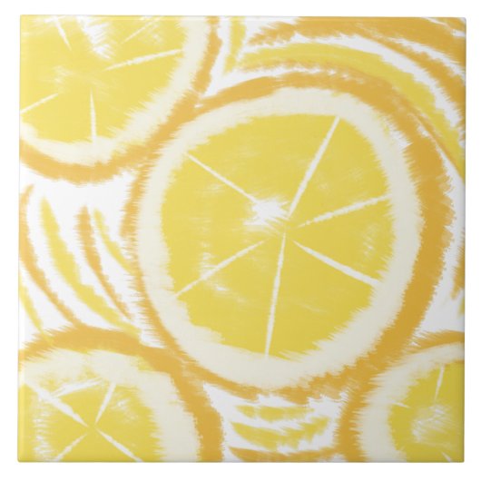 Carreau Tie-Dye Abstrait Citron (Devant)
