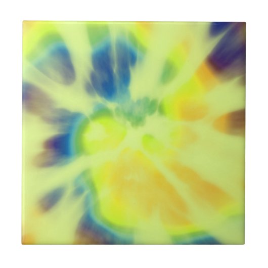 Carreau Tie-dye bleu jaune et vert (Devant)