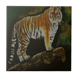 Carreau Tiger debout Safari Animal Art