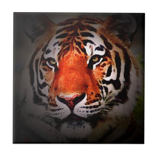 Carreau Tiger Face Motivational Artwork (Devant)