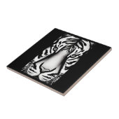 Carreau Tiger face noir blanc rayures (Côté)