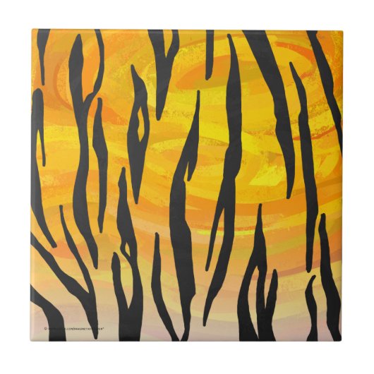 Carreau Tiger noir et orange (Devant)