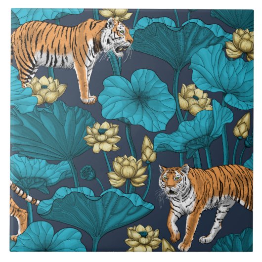 Carreau Tigers in the yellow lotus pond (Devant)