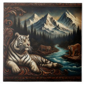 Carreau Tigers majestueux du Bengale par Mountain River (Devant)