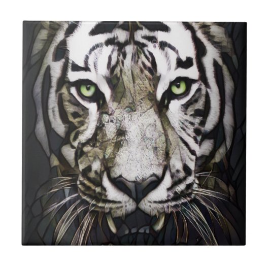 Carreau Tigre blanc en verre tendu (Devant)