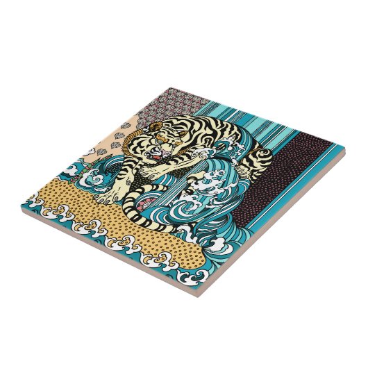 Carreau Tigre blanc Feng Shui (Côté)