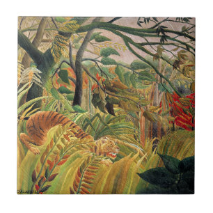 Carreau Tigre dans une tempête tropicale par Rousseau
