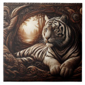 Carreau Tigre du Bengale Se détendre dans le bois à Dusk (Devant)