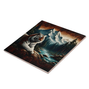 Carreau Tigre Du Bengale Se Relaxant Près Du Fleuve De Mon