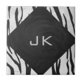 Carreau Tigre Monogramme noir et blanc (Devant)