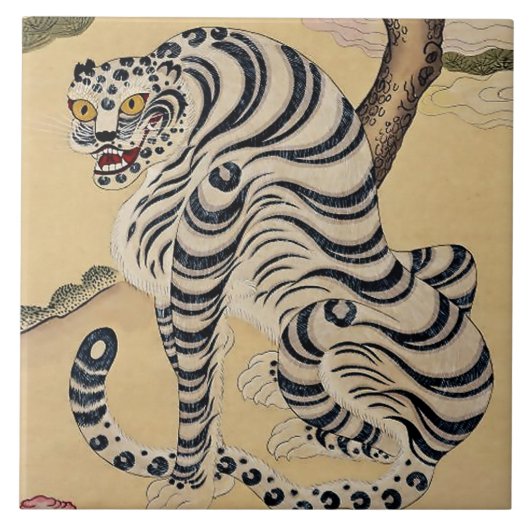 Carreau Tigre rayé coréen Minhwa (Devant)