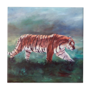 Carreau Tigre sur la tuile de vagabondage