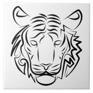 Carreau Tigre tribal noir et blanc