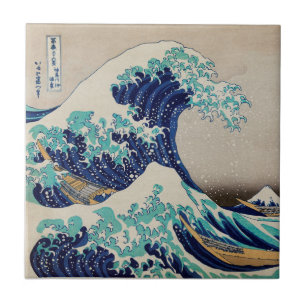 CARREAU TILE CÉRAMIQUE : HOKUSAI : LA VAGUE