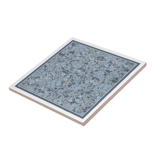 CARREAU TILE CÉRAMIQUE : WILLIAM MORRIS : BLUE JASMINE (Côté)