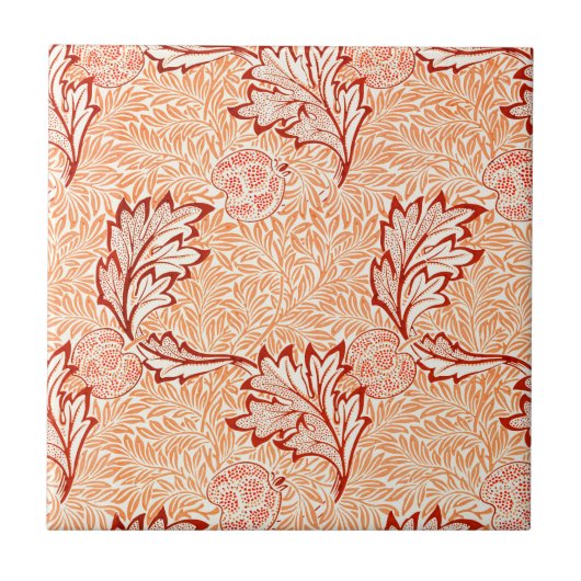 CARREAU TILE CÉRAMIQUE ; WILLIAM MORRIS : POMME (Devant)