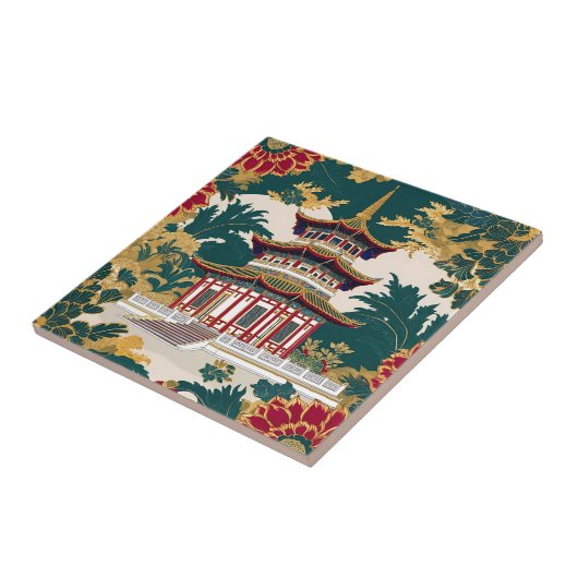 Carreau Tile d'art murale Chinoiserie (Côté)