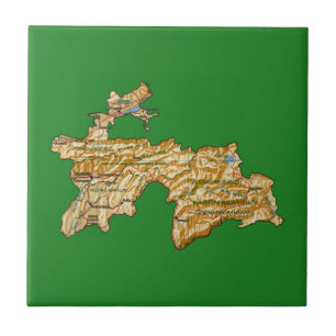 Carreau Tile de carte du Tadjikistan