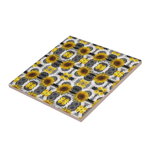 Carreau Tile de céramique tournesol (Côté)