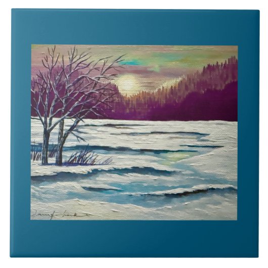Carreau Tile de coucher de soleil en hiver (Devant)