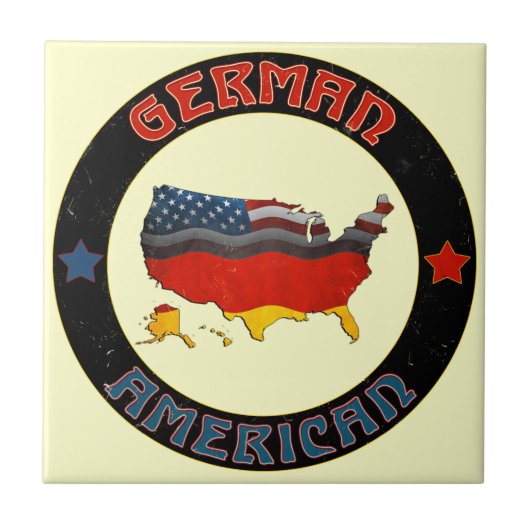 Carreau Tile de drapeaux allemands américains (Devant)