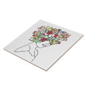 Carreau Tile de tête de fleur Belle (Côté)
