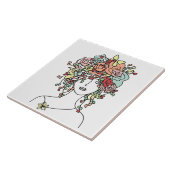 Carreau Tile de Tête de Fleur Jasmine (Côté)
