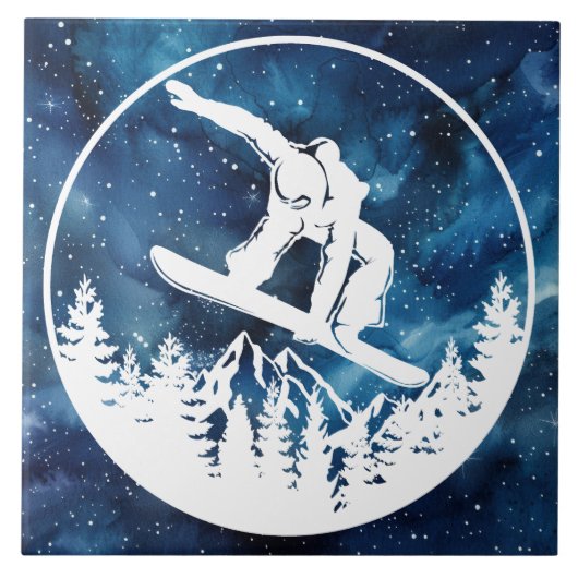 Carreau Tile en céramique de snowboard (Devant)