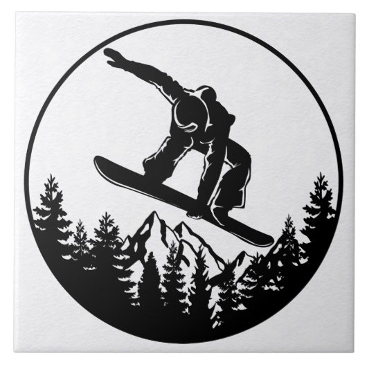 Carreau Tile en céramique de snowboard (Devant)