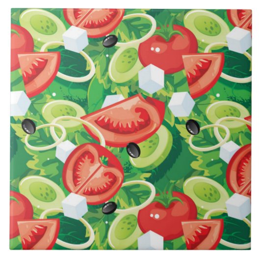 Carreau Tile Trivet-Légumes (Devant)