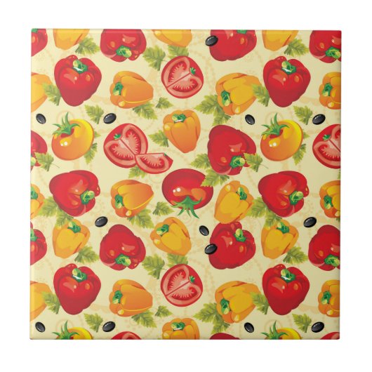 Carreau Tile Trivet-Légumes (Devant)