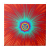 Carreau Tile Turquoise explosion sur rouge (Devant)