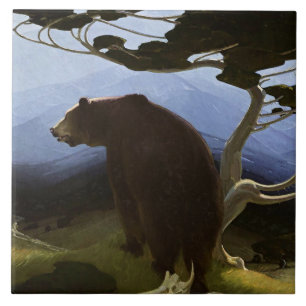 Carreau « Timberline » Western Art par W Herbert Dunton