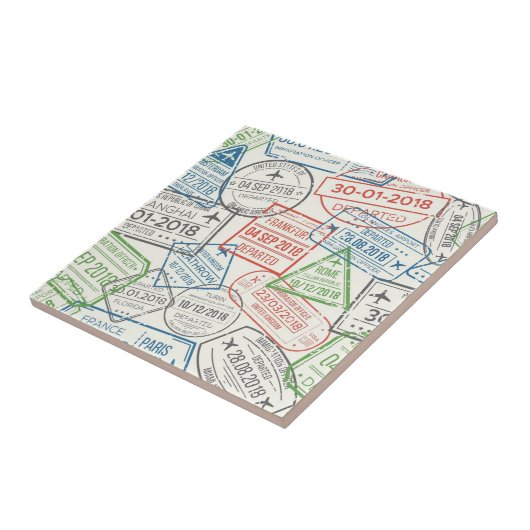 Carreau Timbre Visa de voyage (Côté)