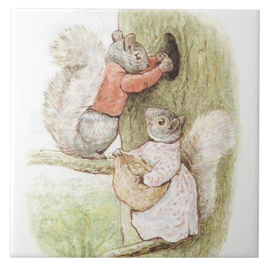 Carreau Timmy Tiptots et Goody Squirrel par Beatrix Potter (Devant)