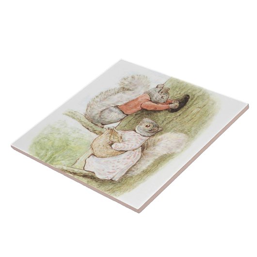 Carreau Timmy Tiptots et Goody Squirrel par Beatrix Potter (Côté)