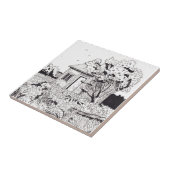 Carreau Tiny Farmhouse Botanical Garden Pen d'encre (Côté)