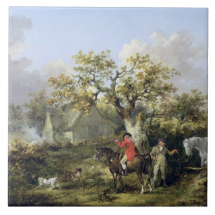 Carreau Tir de perdrix (huile sur la toile)