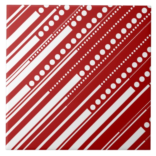 Carreau Tirets et points en rouge et blanc (Devant)