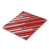 Carreau Tirets et points en rouge et blanc (Côté)