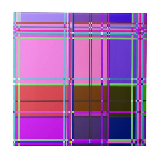 Carreau Tissu à motif tartan rose Madras (Devant)