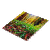 Carreau Tissu séquois ensoleillé avec Ferns Watercolor Til (Côté)