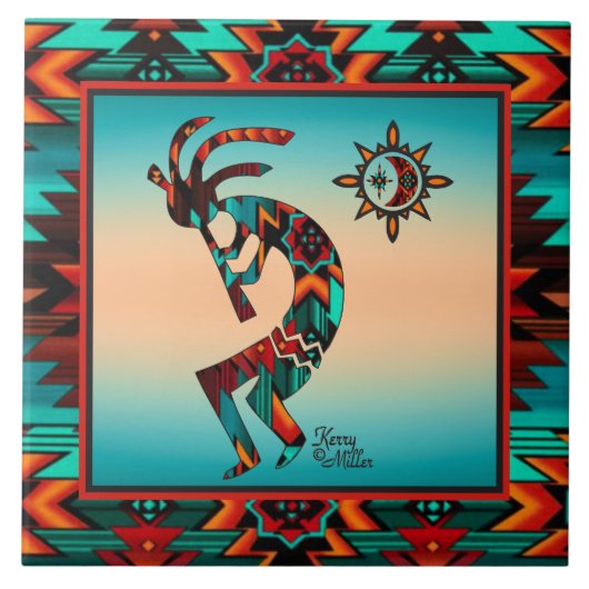 Carreau TITRE CÉRAMIQUE Kokopelli Sud-Ouest (Devant)