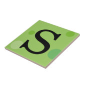 CARREAU TITRE DE MONOGRAMME POLKA VERT (Côté)