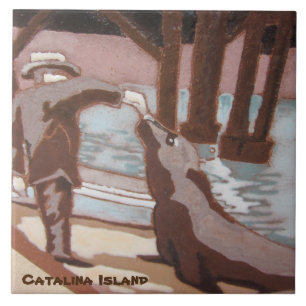 CARREAU TITRE MURIAL DE L'ÎLE CATALINA