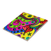 Carreau Titres décoratifs psychédéliques bohémiens hippie (Côté)