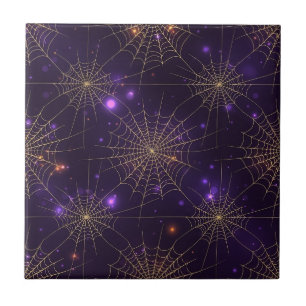 Carreau Toile d'araignée dorée Bokeh – Toile élégante d'Ha