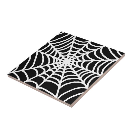 Carreau Toile d'araignée noire et blanche (Côté)